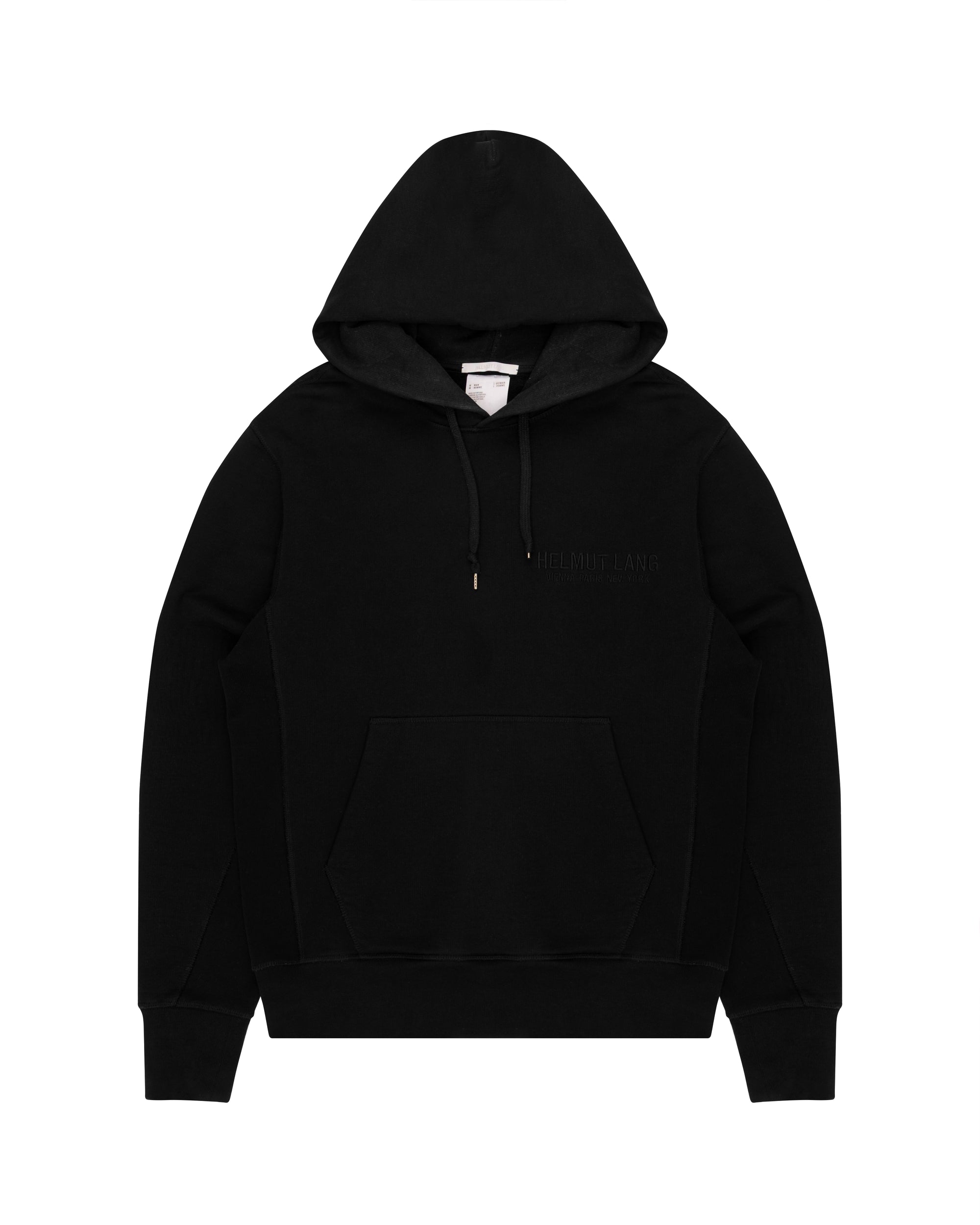 Helmut Lang logo embroidered printed black hoodie