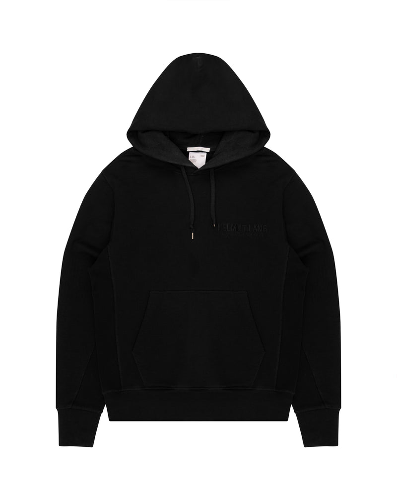 Helmut Lang logo embroidered printed black hoodie thumbnail