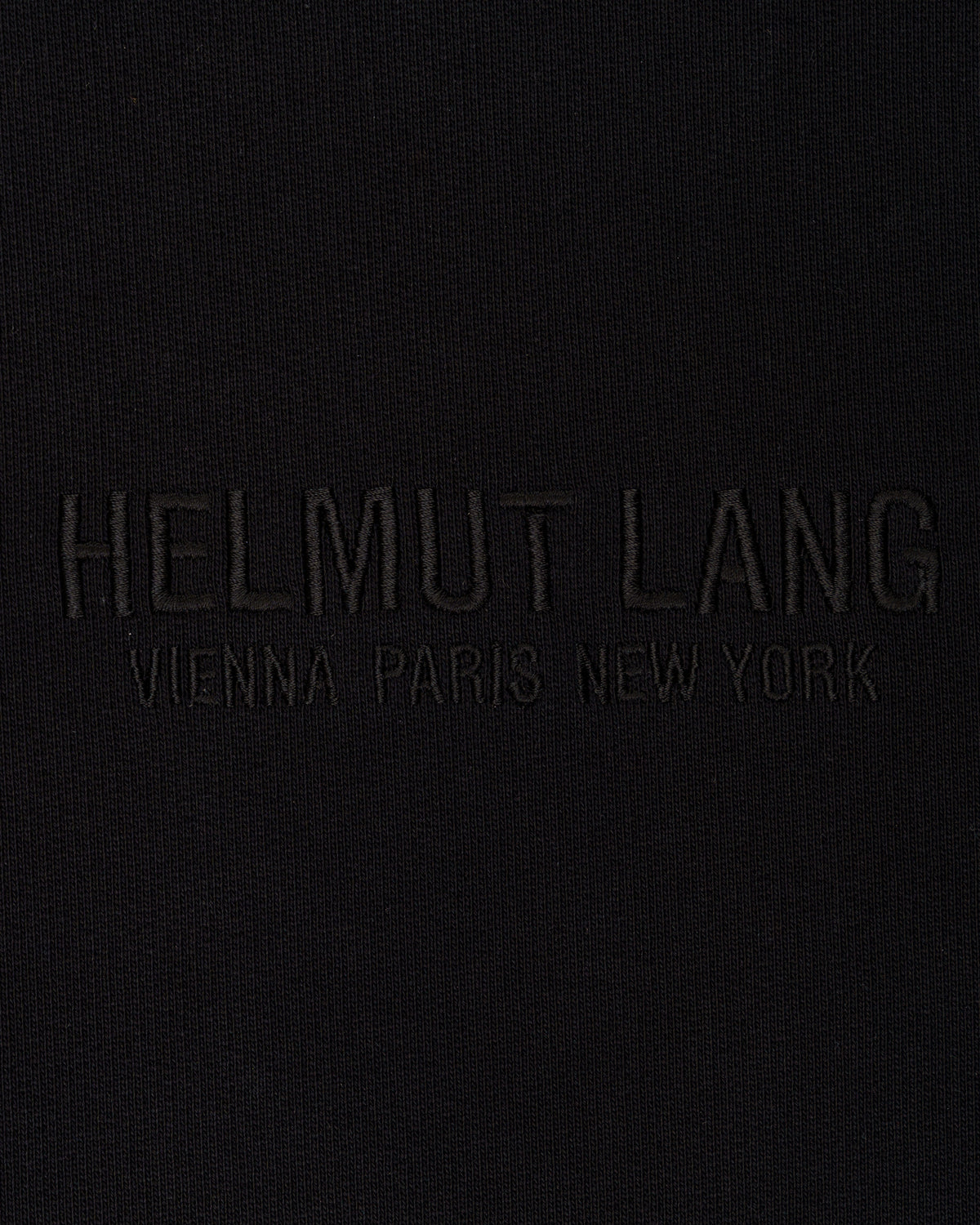 Helmut Lang logo embroidered printed black hoodie
