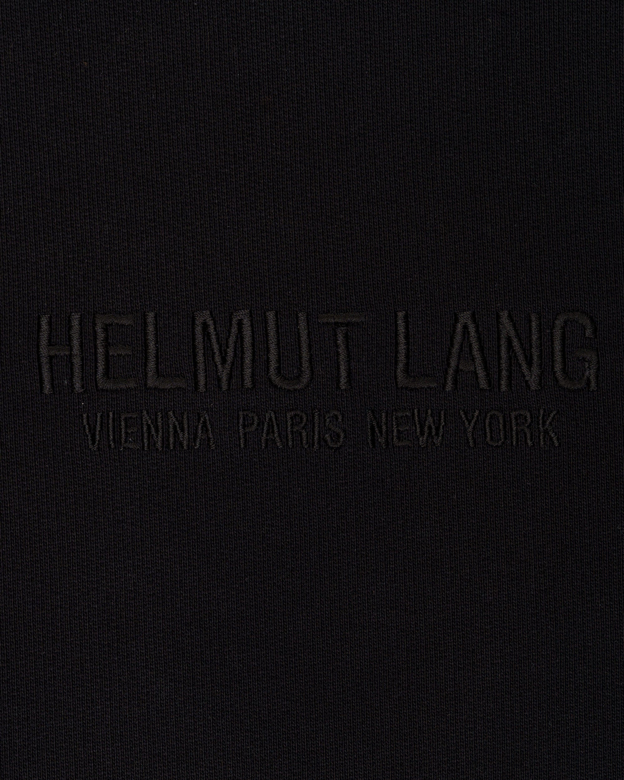 Helmut Lang logo embroidered printed black hoodie