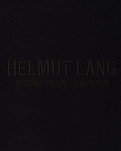 Helmut Lang logo embroidered printed black hoodie