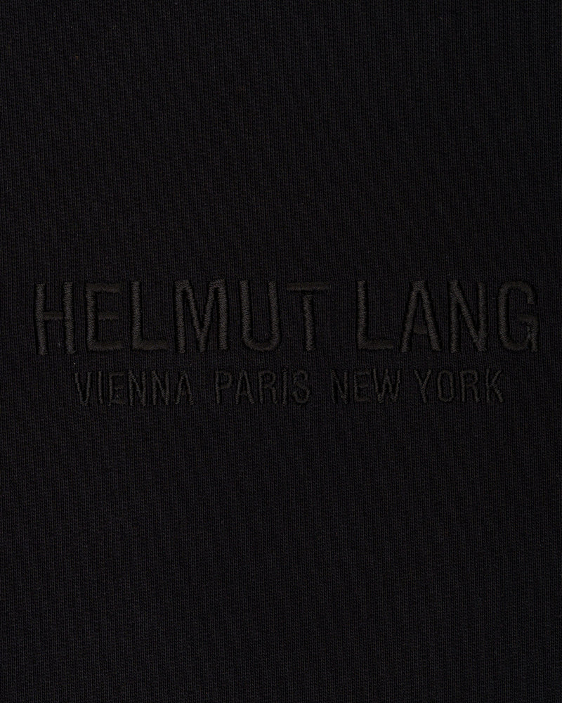 Helmut Lang logo embroidered printed black hoodie thumbnail