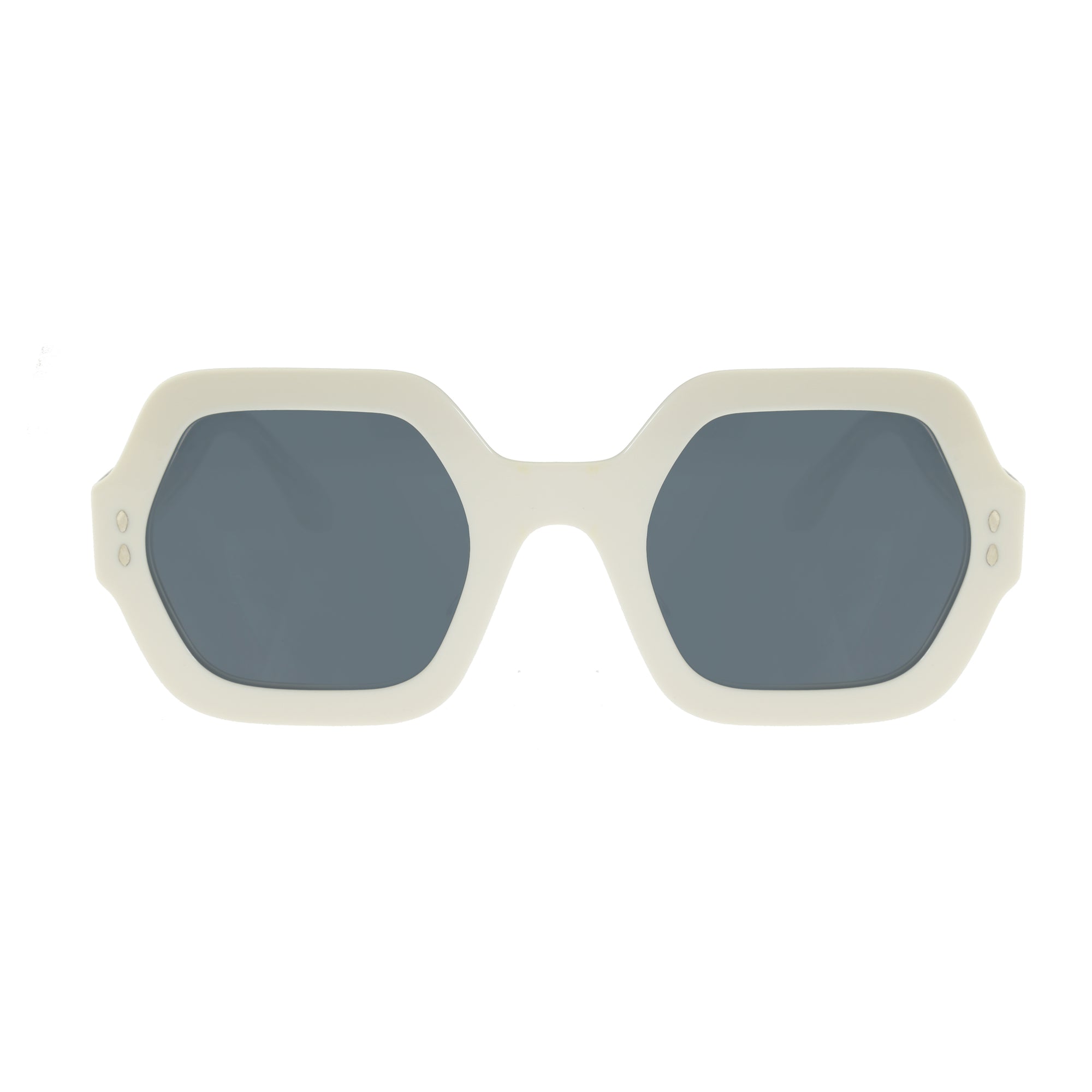 Isabel Marant Geometric White Plastic Frame Sunglasses