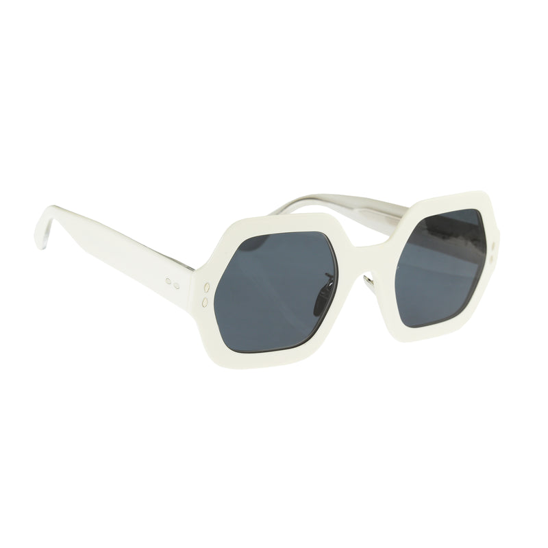 Isabel Marant Geometric White Plastic Frame Sunglasses thumbnail