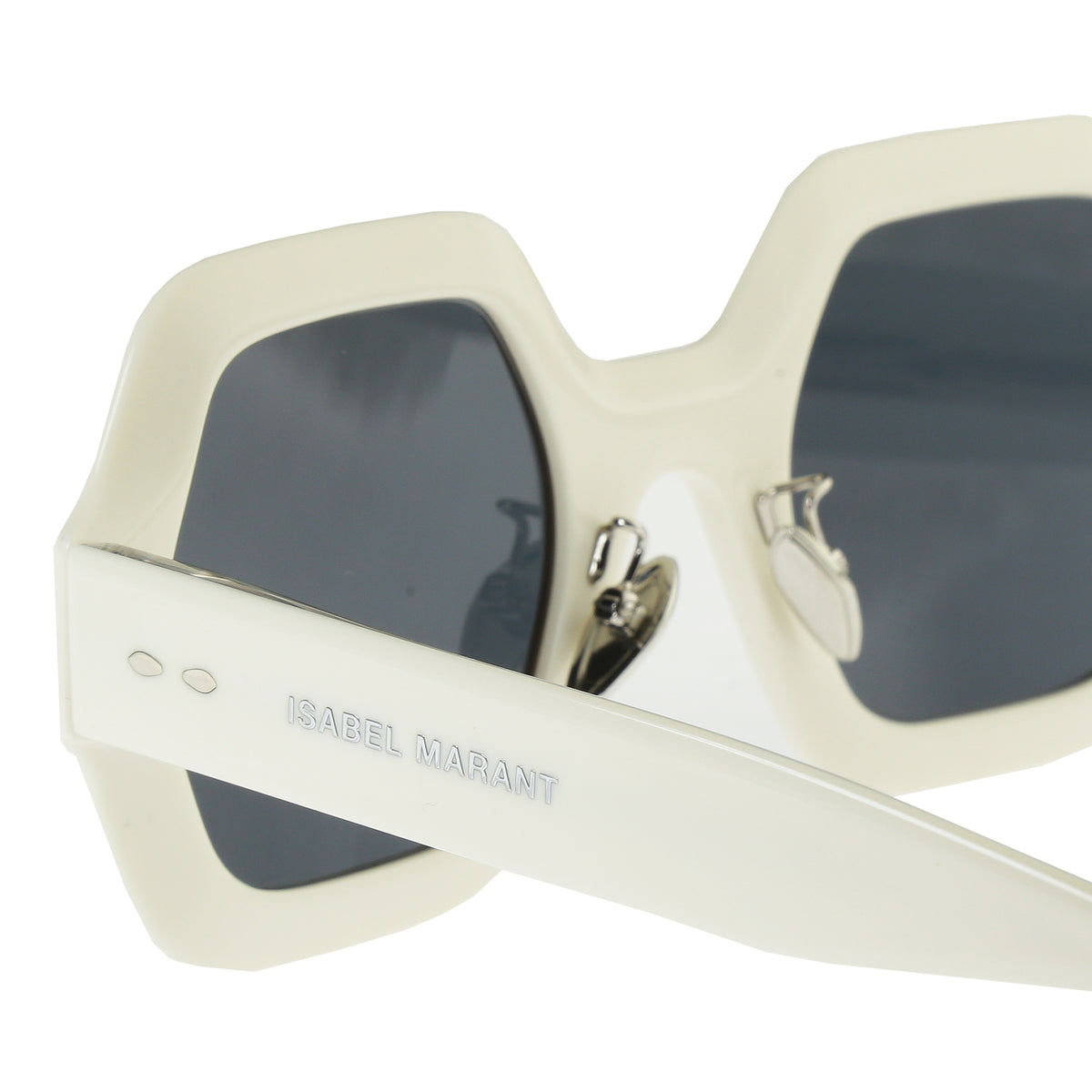 Isabel Marant Geometric White Plastic Frame Sunglasses