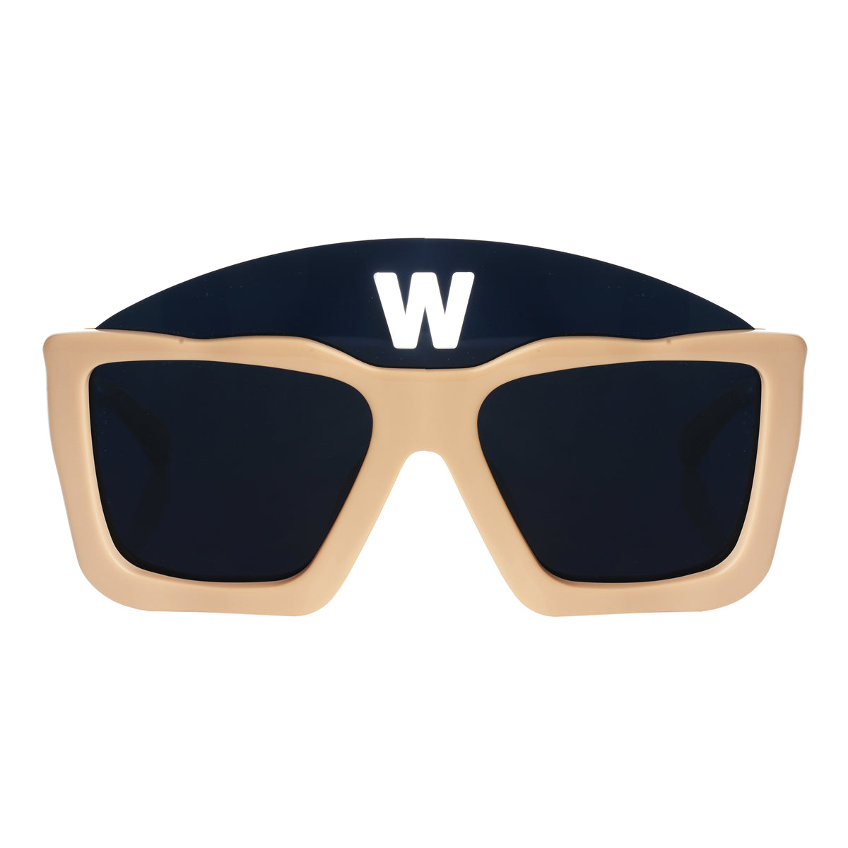 Walter Van Beirendonck Cream Acetate Square sunglasses