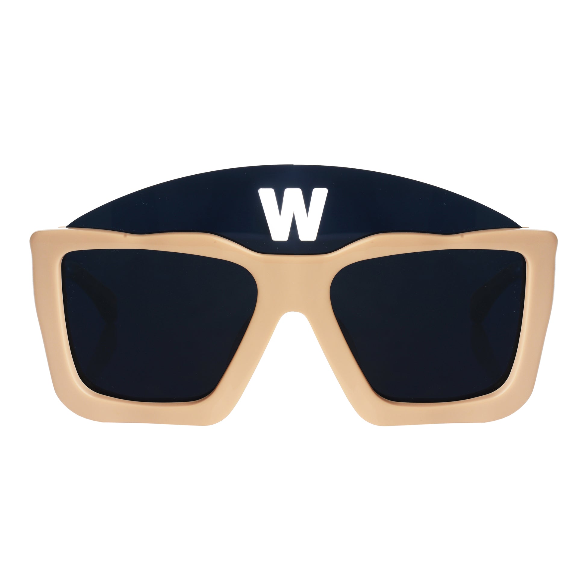 Walter Van Beirendonck Cream Acetate Square sunglasses Walter Van Beirendonck