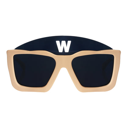 Walter Van Beirendonck Cream Acetate Square sunglasses Walter Van Beirendonck