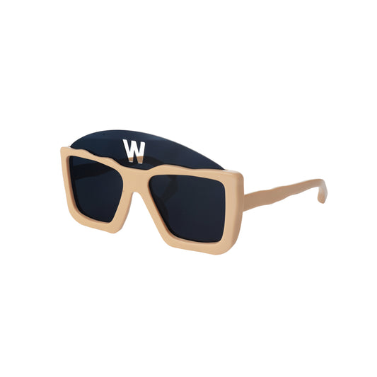 Walter Van Beirendonck Cream Acetate Square sunglasses Walter Van Beirendonck