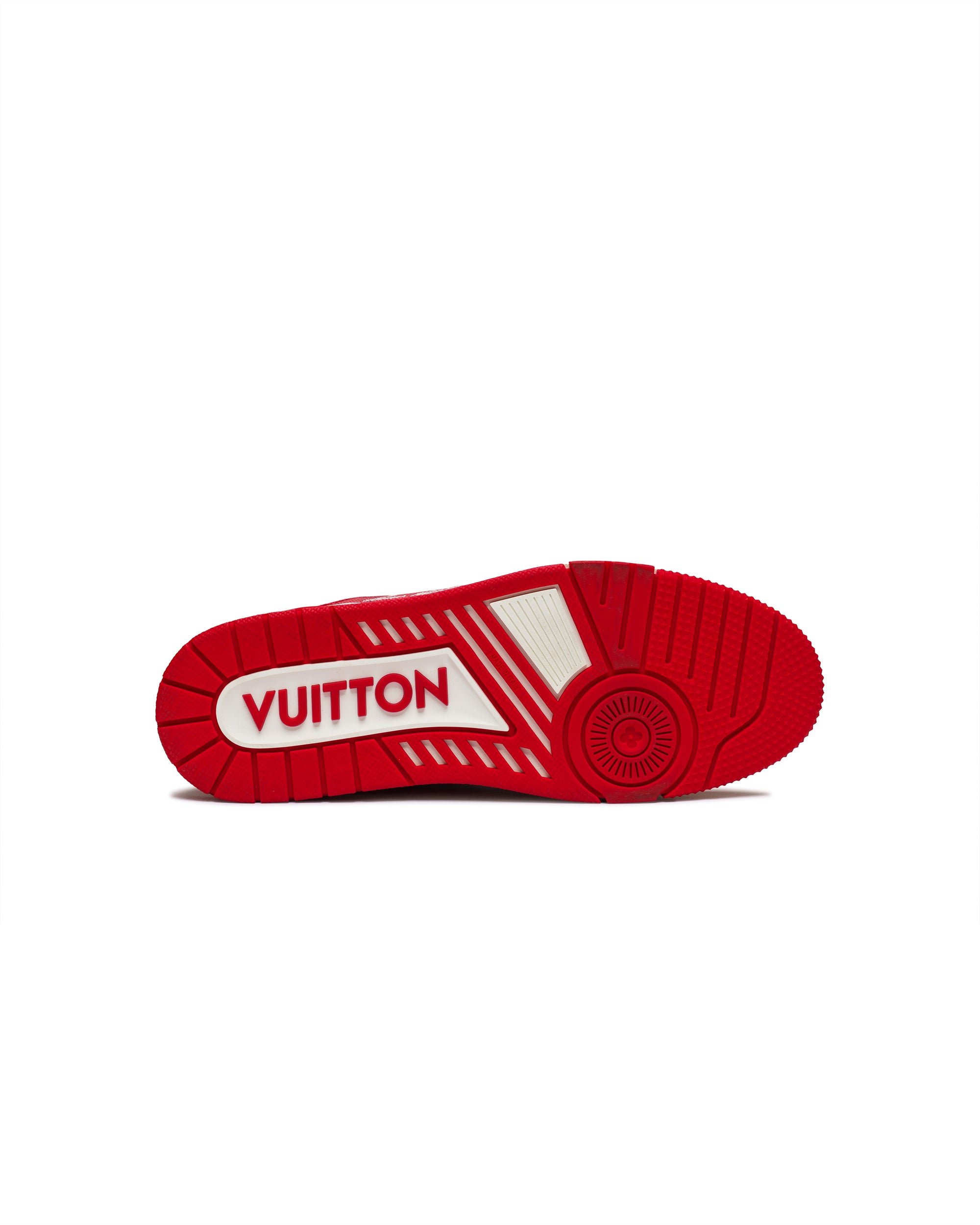 Louis Vuitton trainers red embossed monogram