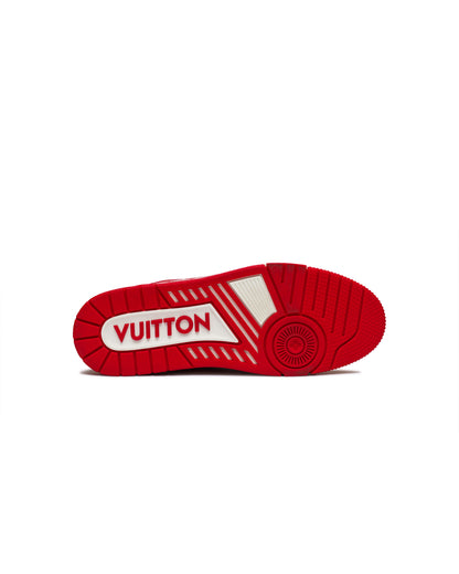 Louis Vuitton trainers red embossed monogram