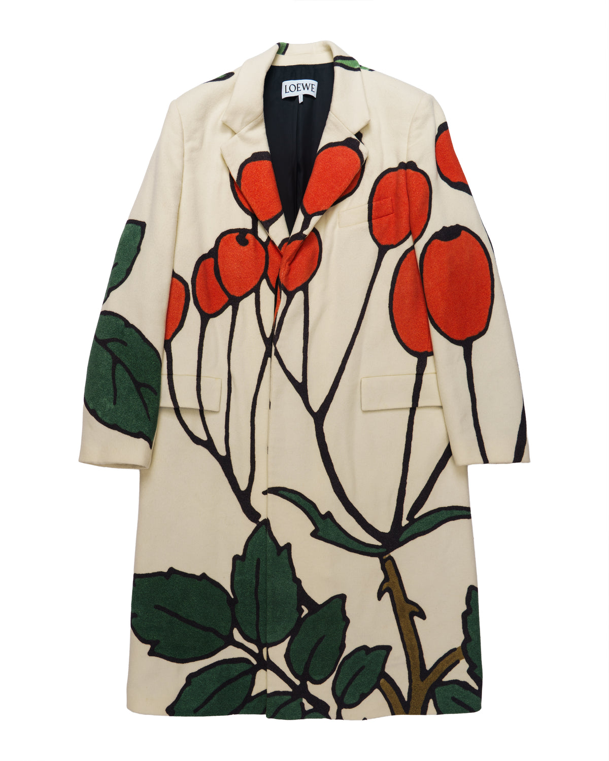 Loewe Herbarium Print Long Wool Coat