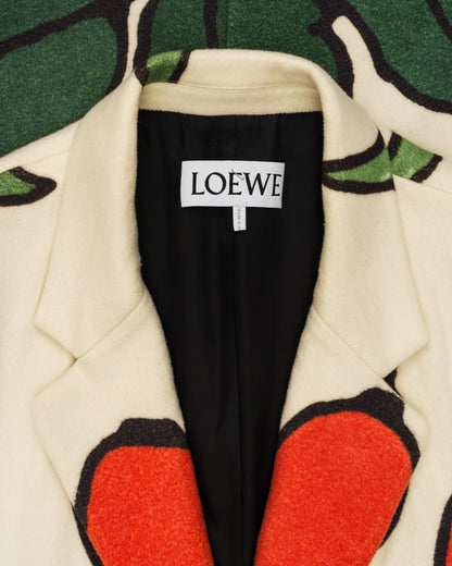 Loewe Herbarium Print Long Wool Coat