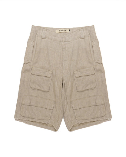 MISBHV linen multipocket cargo shorts