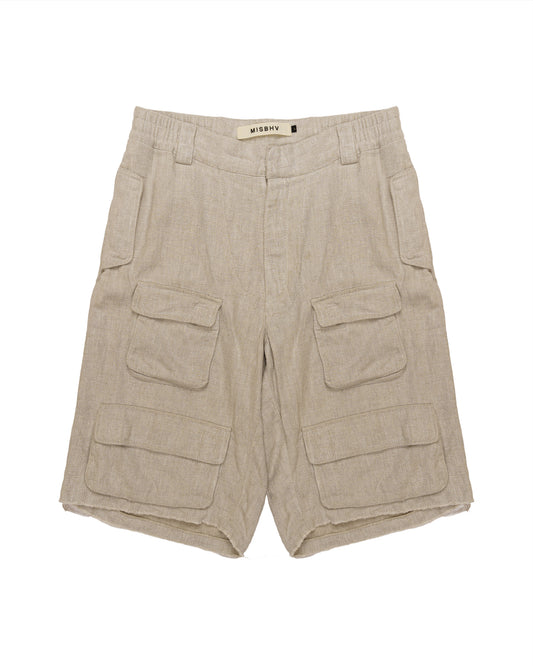 MISBHV linen multipocket cargo shorts