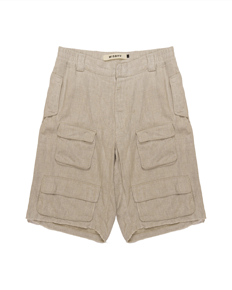 MISBHV linen multipocket cargo shorts