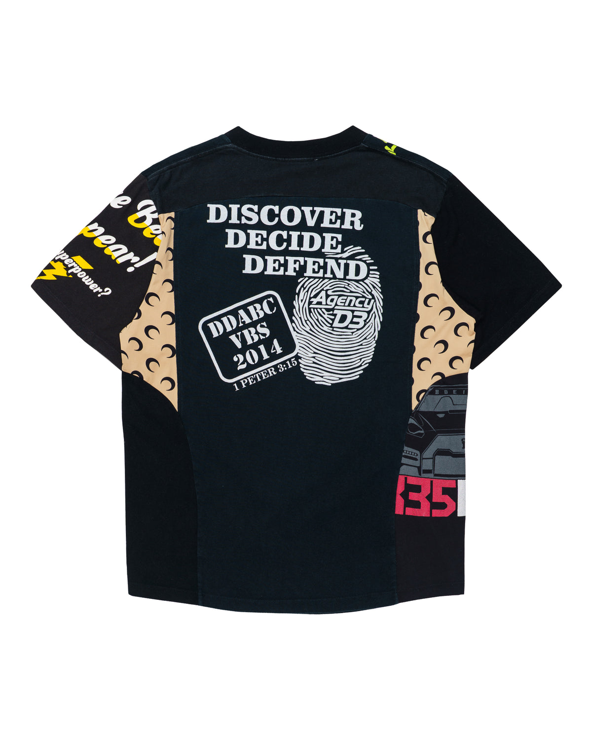 Marine Serre Regenerated Graphic Patchwork T-Shirt Black