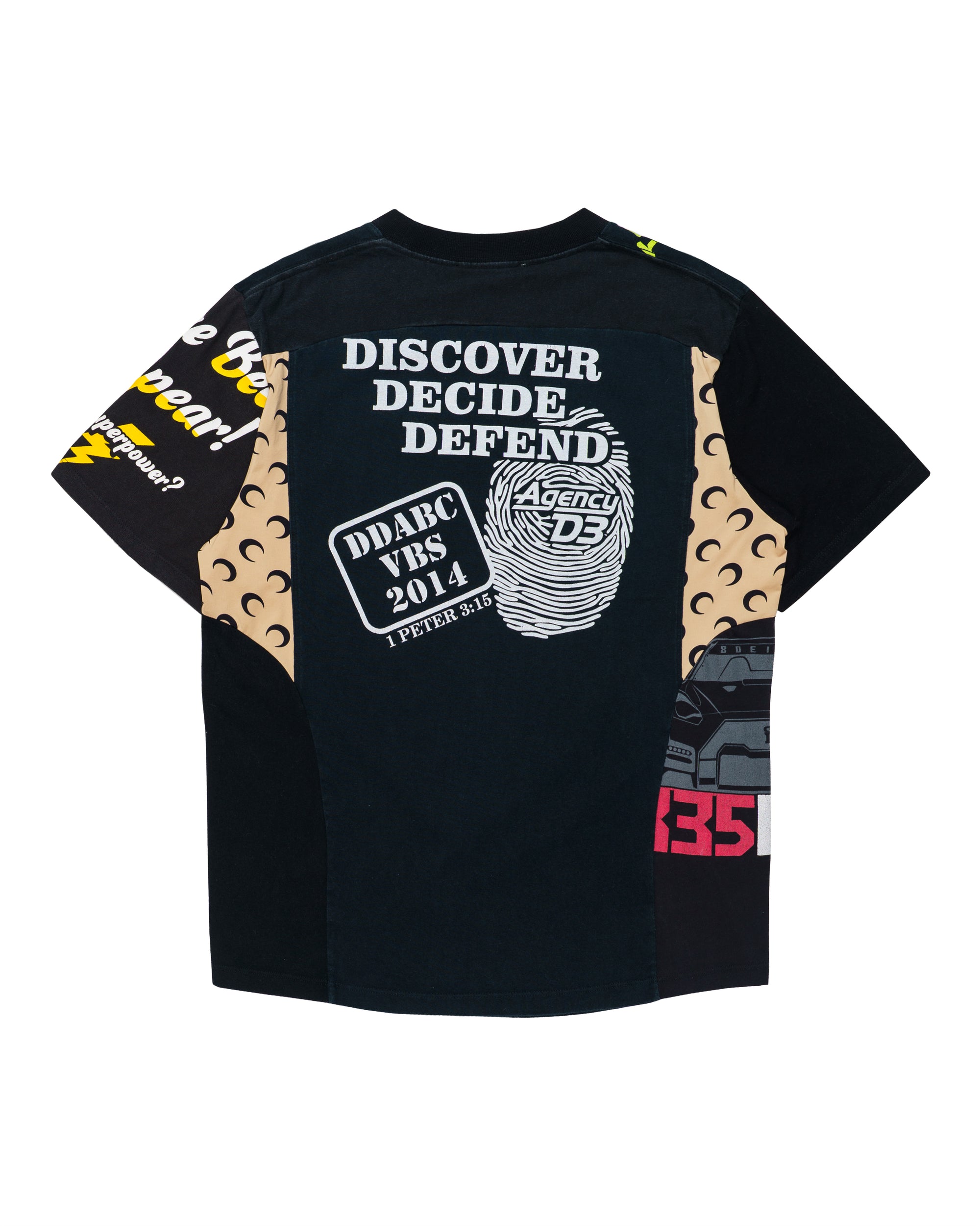 Marine Serre Regenerated Graphic Patchwork T-Shirt Black