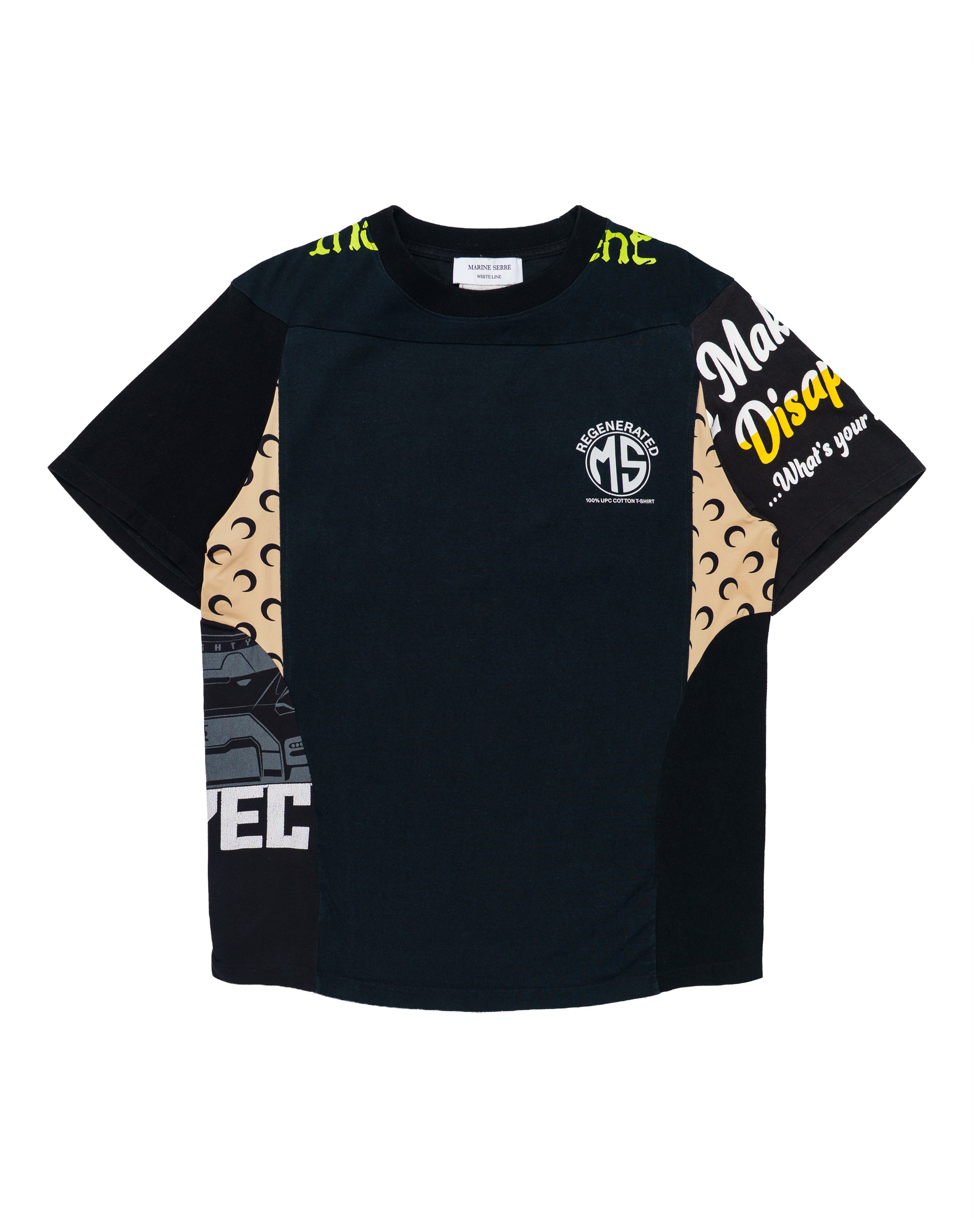 Marine Serre Regenerated Graphic Patchwork T-Shirt Black