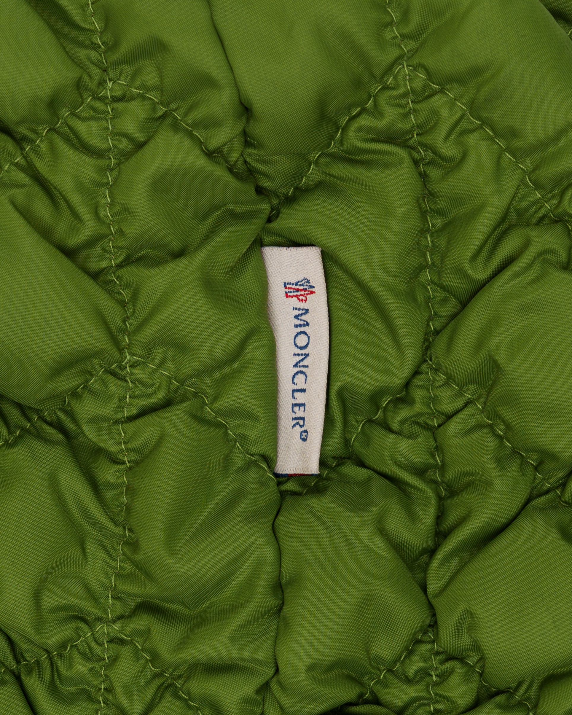 Moncler quilted nylon neon green mini skirt