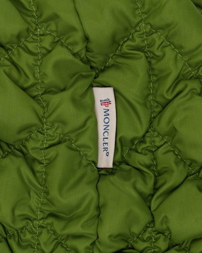 Moncler quilted nylon neon green mini skirt