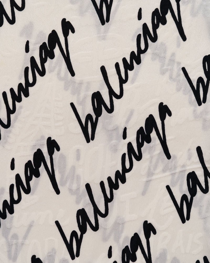 Balenciaga logo jacquard satin trousers thumbnail