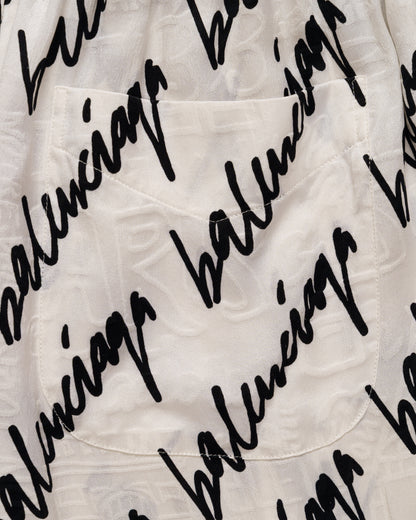 Balenciaga logo jacquard satin trousers