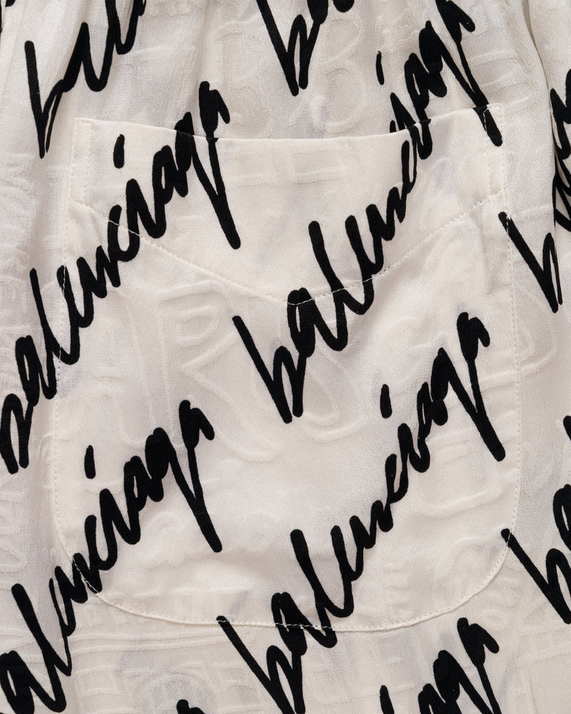 Balenciaga logo jacquard satin trousers thumbnail