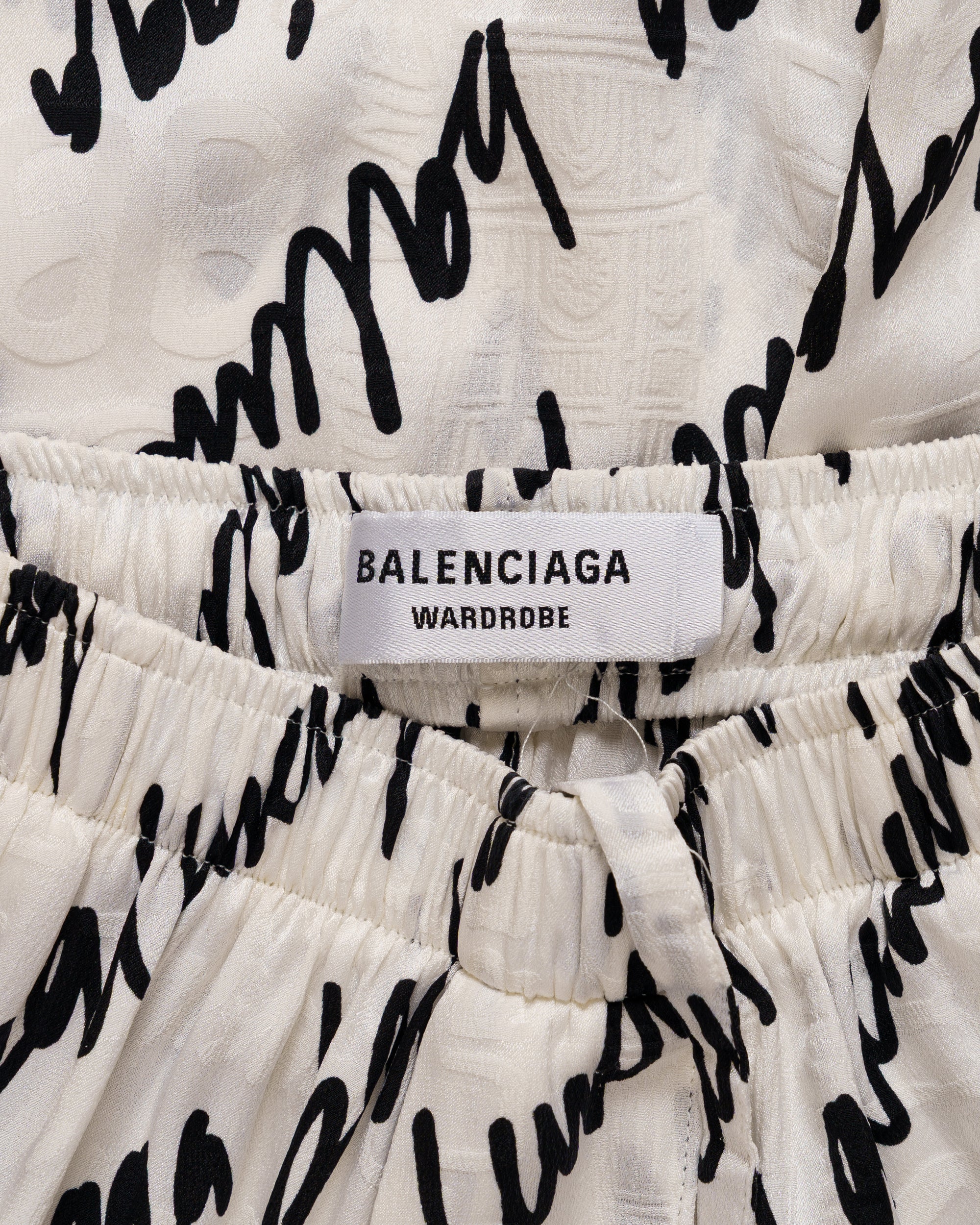 Balenciaga logo jacquard satin trousers