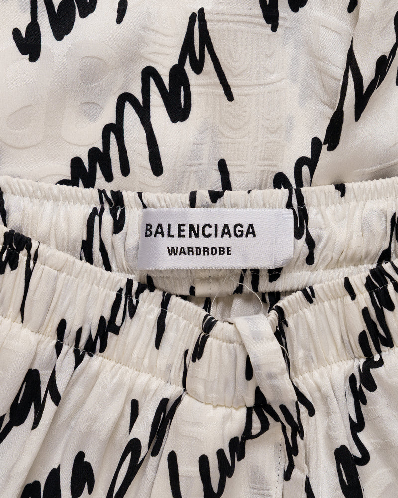 Balenciaga logo jacquard satin trousers thumbnail