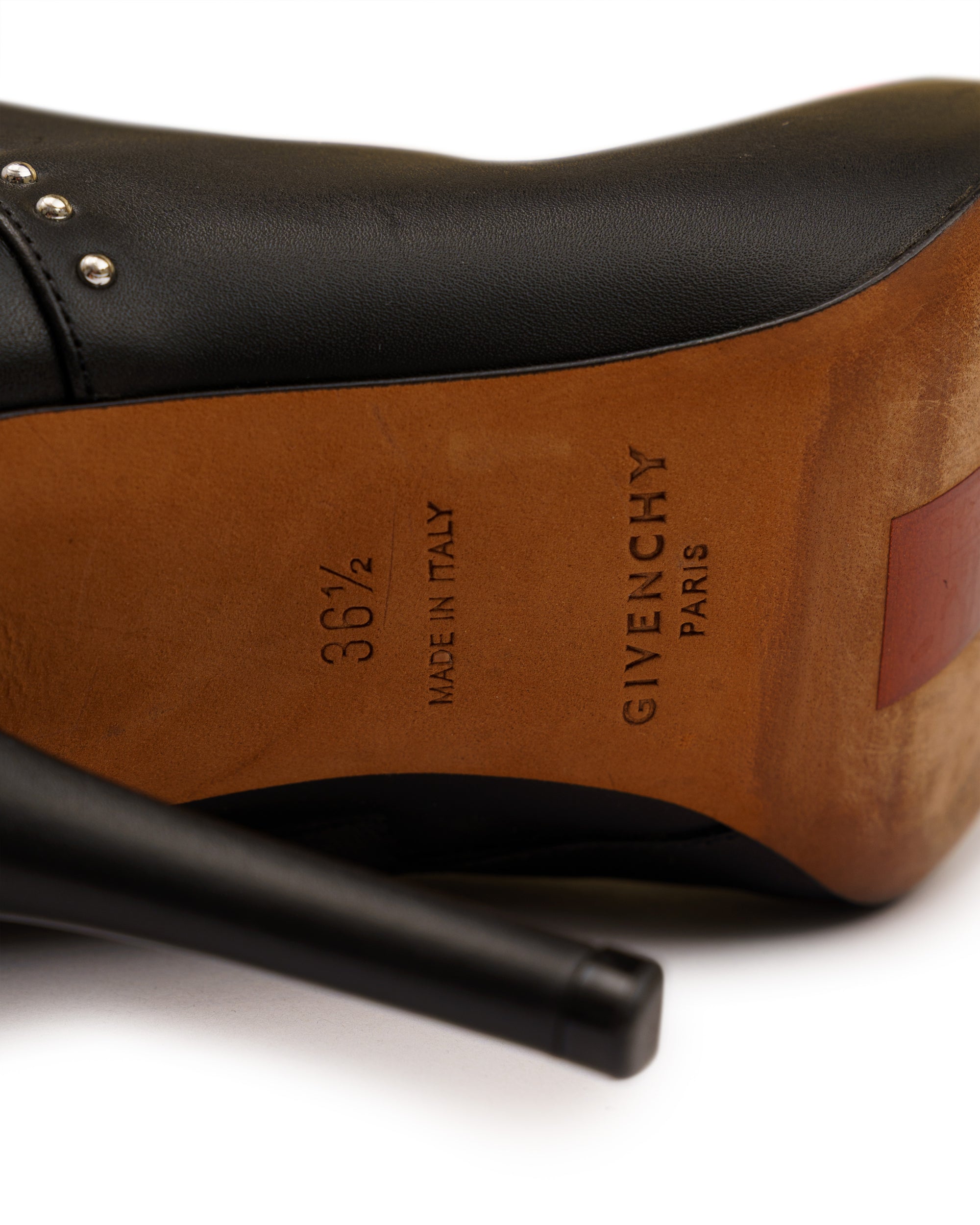 Givenchy Elegant Studded Ankle Boots black leather