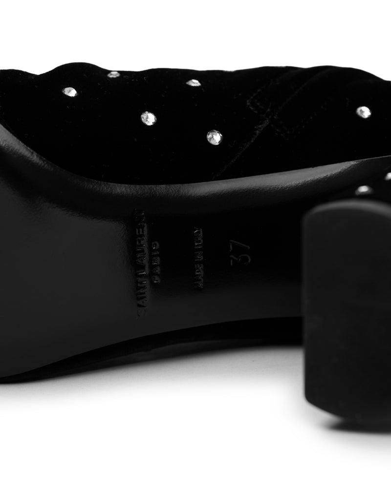 Saint Laurent Loulou Crystal Velvet Ankle Boots black thumbnail
