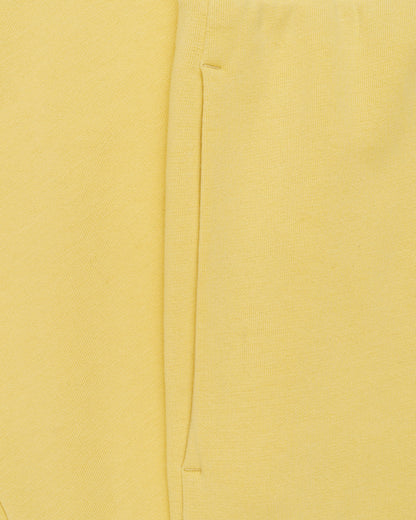 Moncler logo patch wide leg yellow sweatpants
