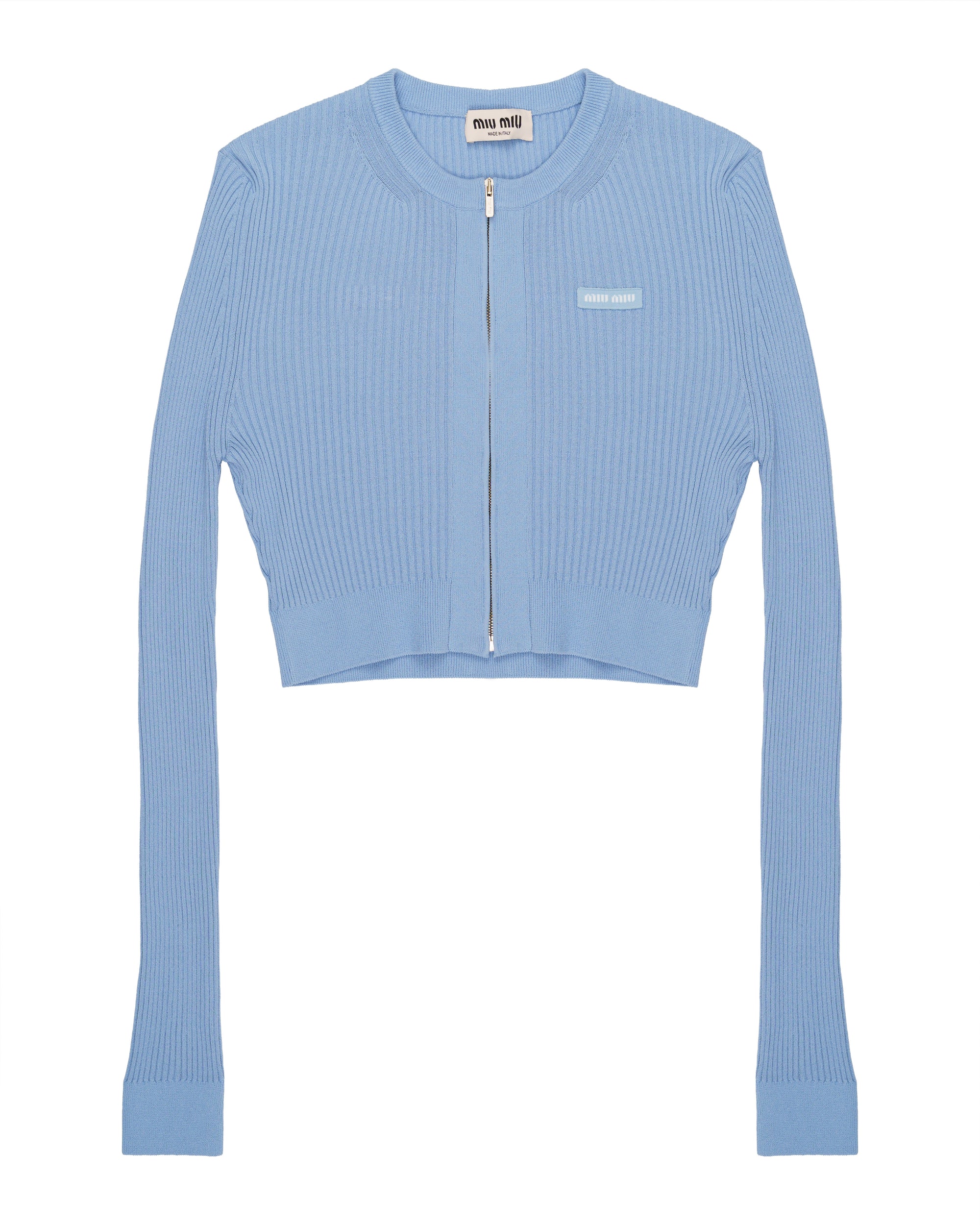 Miu Miu ribbed knit cropped cardigan