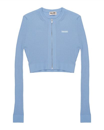 Miu Miu ribbed knit cropped cardigan