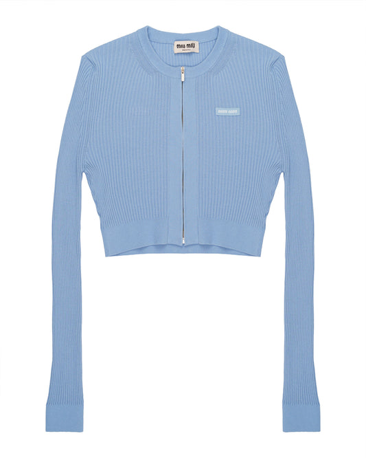 Miu Miu ribbed knit cropped cardigan