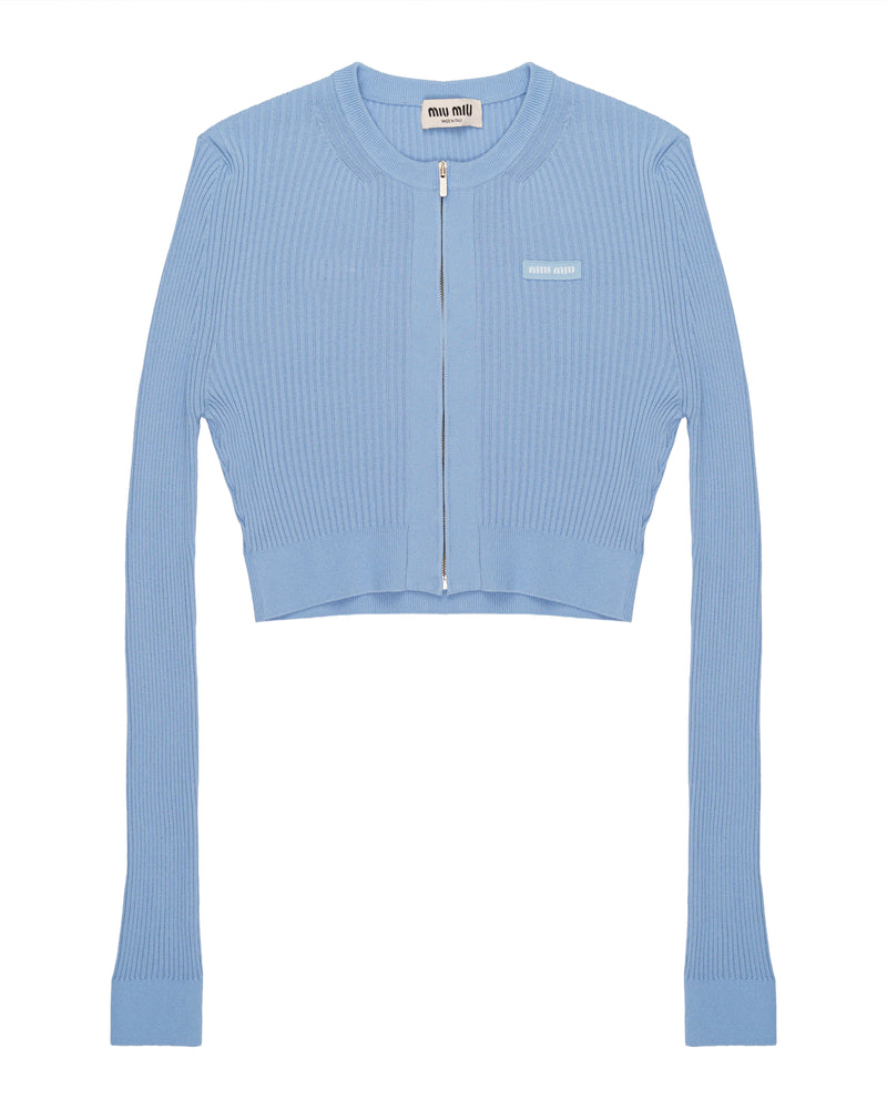 Miu Miu ribbed knit cropped cardigan