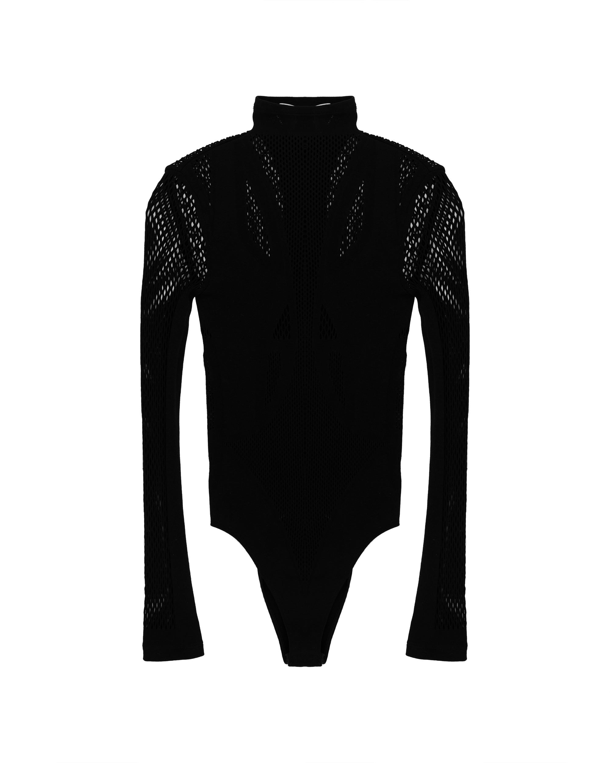 The Attico Mesh Bodysuit Black