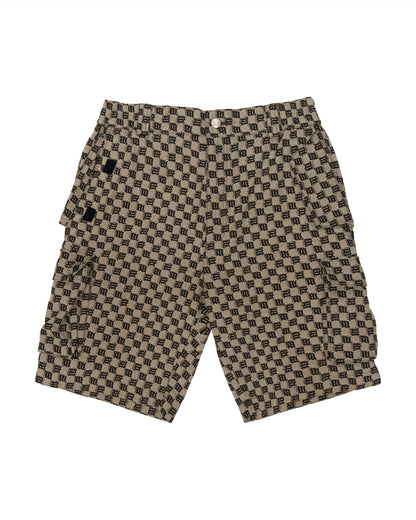 MISBHV "M' monogram brown cargo shorts
