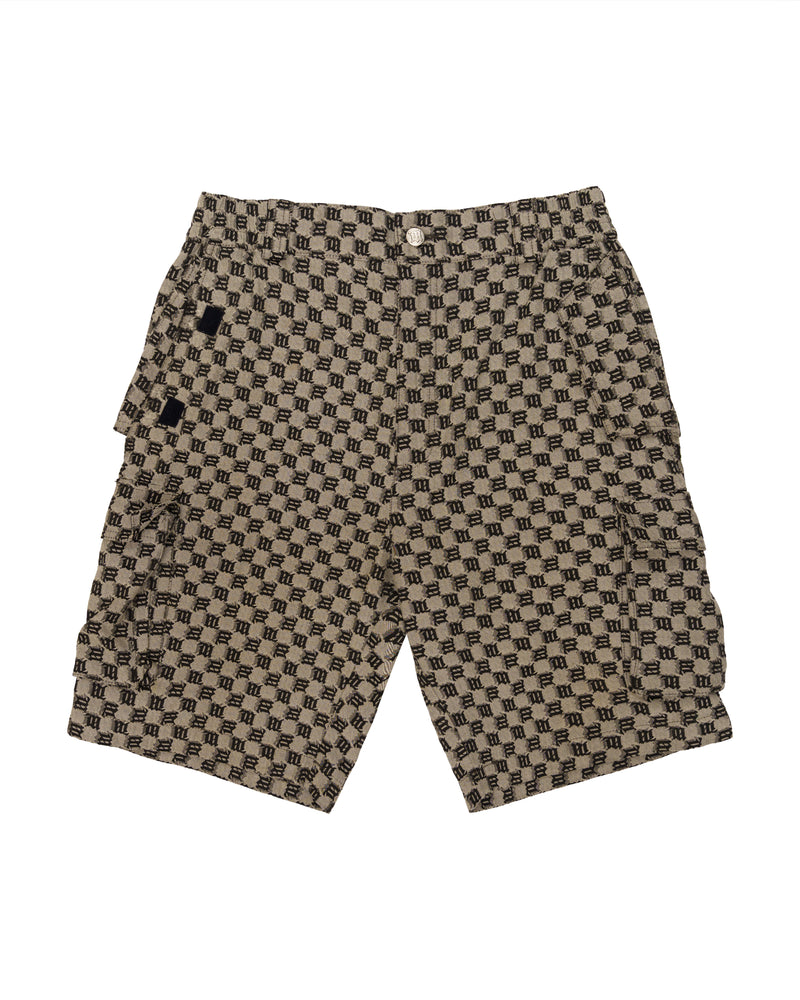 MISBHV "M' monogram brown cargo shorts thumbnail