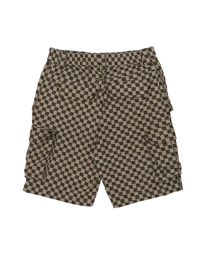 MISBHV "M' monogram brown cargo shorts