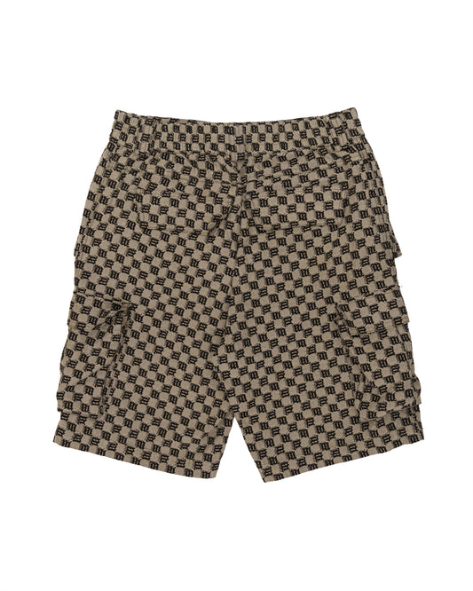 MISBHV "M' monogram brown cargo shorts
