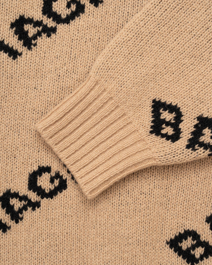 Balenciaga brown all-over logo sweater Balenciaga