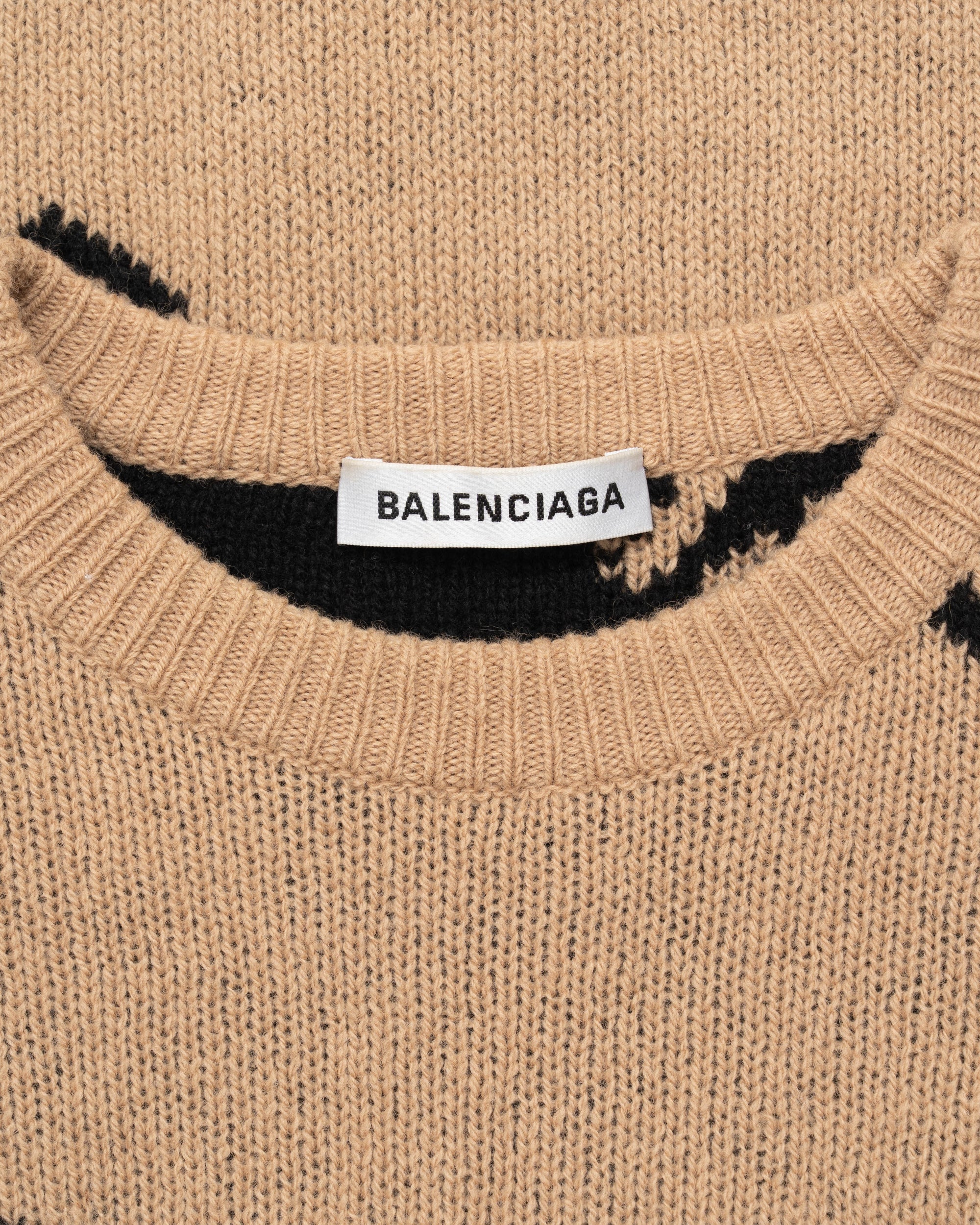 Balenciaga brown all-over logo sweater