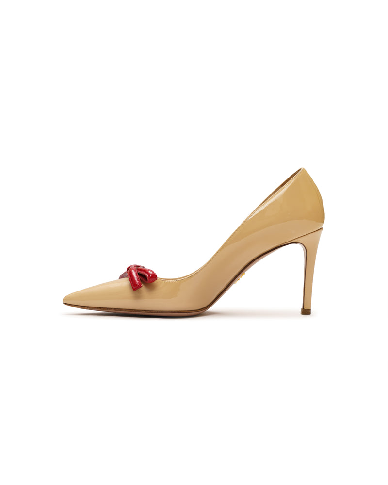 Prada Bow Pumps Nude Patent thumbnail