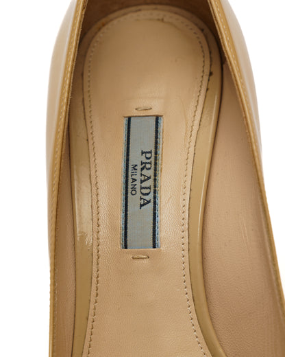 Prada Bow Pumps Nude Patent