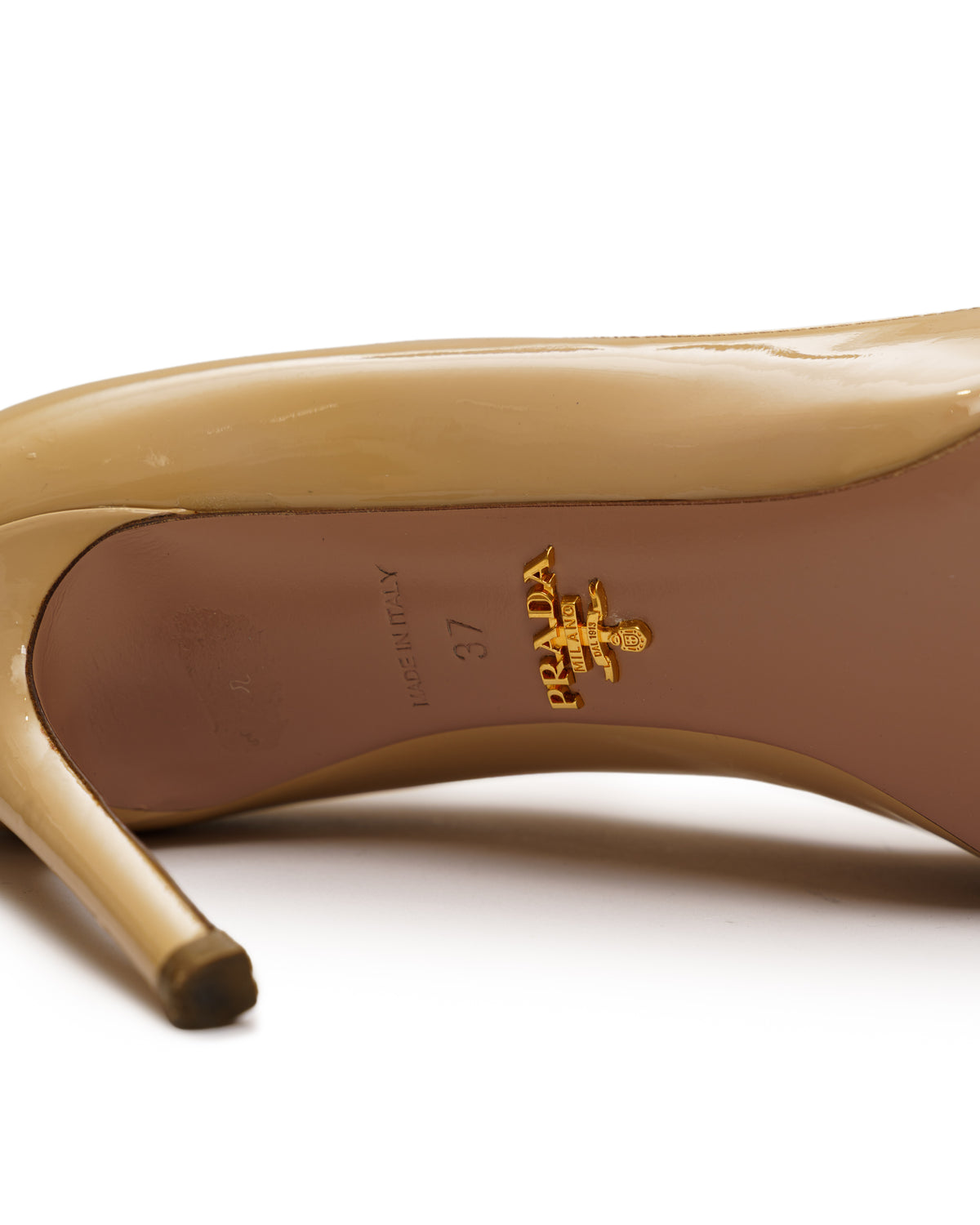 Prada Bow Pumps Nude Patent