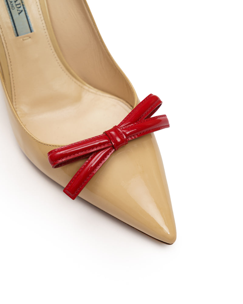 Prada Bow Pumps Nude Patent thumbnail