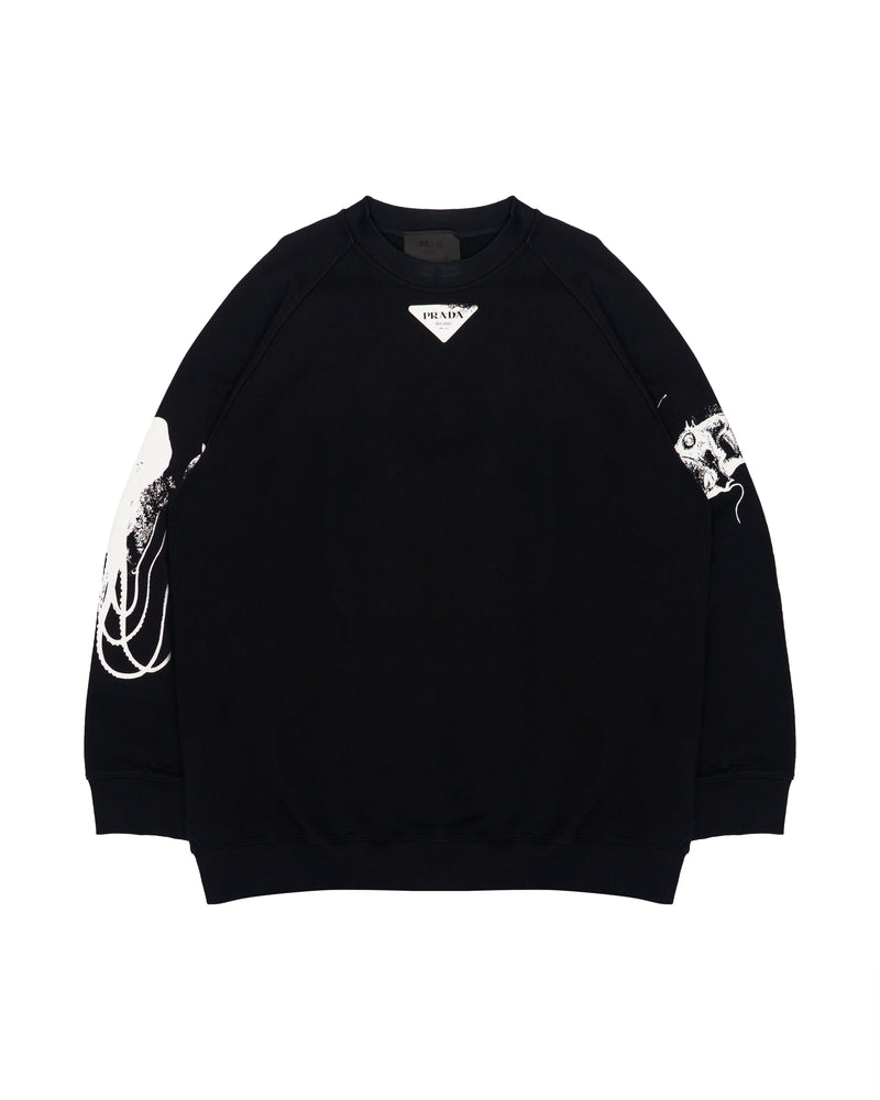 Prada Sealife Marine logo-printed crewneck sweatshirt thumbnail