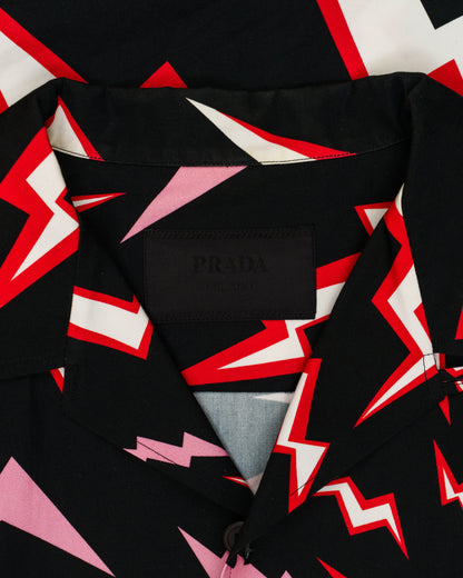 Prada Thunder Print bowling shirt